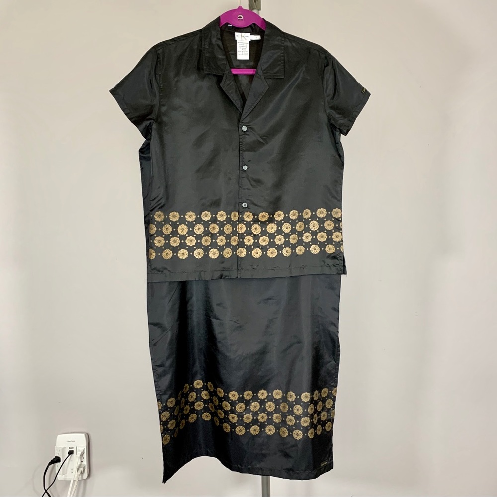 90s Calvin Klein Jeans Top and Skirt Set Large